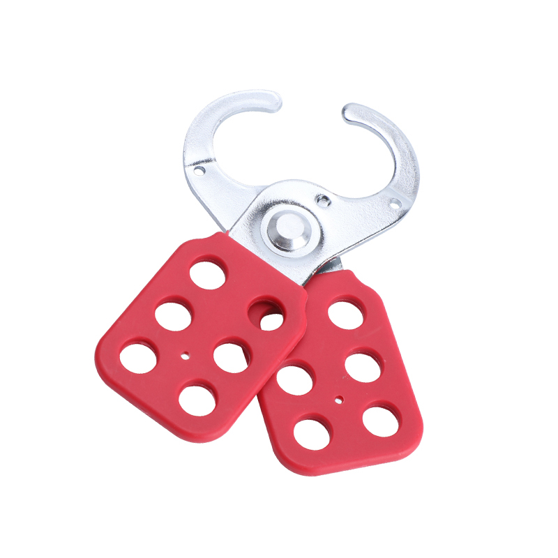 Red vinyl coated handle shackle Lock Steel Lockout Hasp (25 MM Diameter)