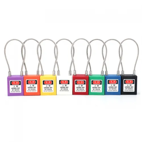Mini Cable Lockout Safety Padlock with 8-inch Cable – Key Alike