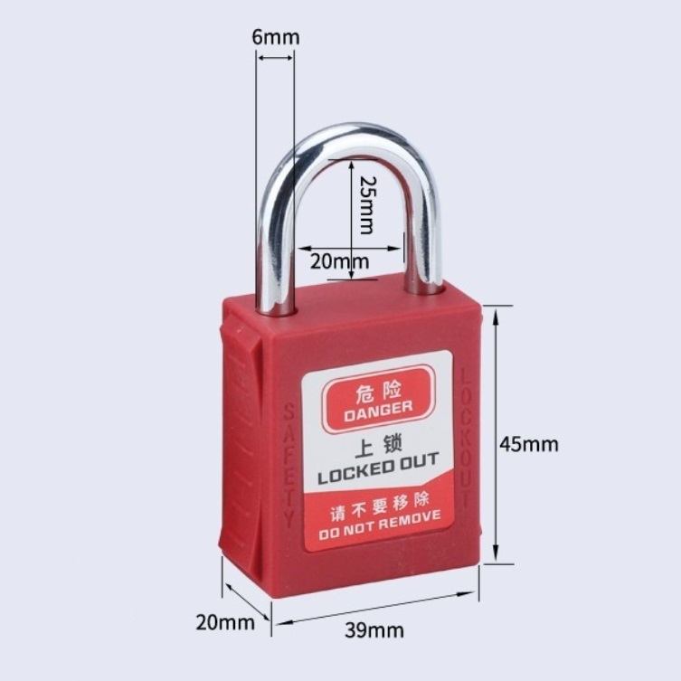 25mm Nylon Shackle safety padlock lockout OEM safety lockout