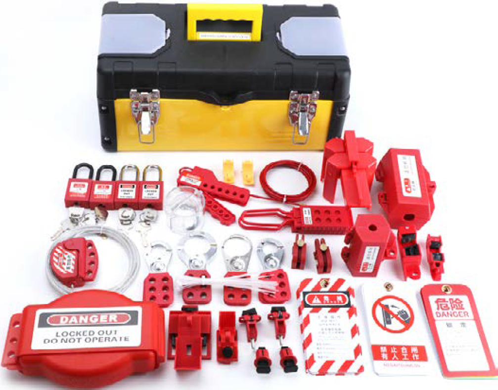 High Capacity Affordable Safety Personal Lockout Toolbox with Plastic Locks and Electrical Lockout Tagout Assortment