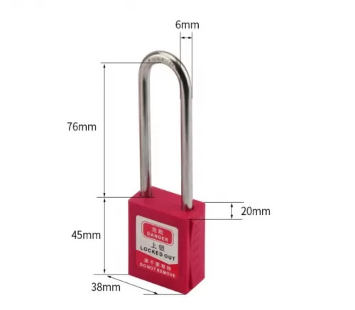 6mm Dia Shackle Stainless Steel ABS Safety Lockout Tagout Padlock ss Long Shackle