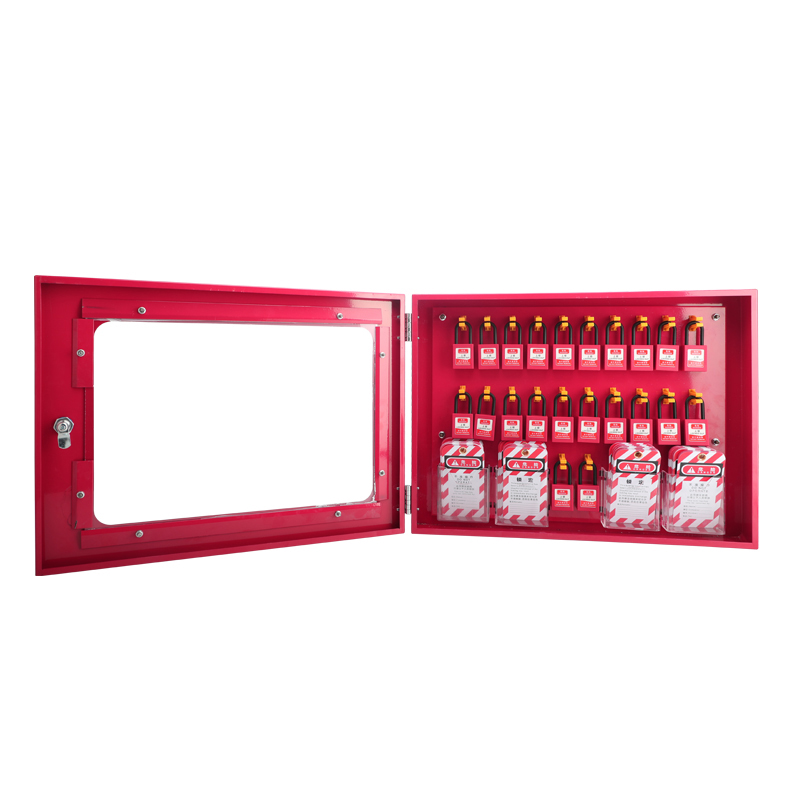Wall-Mounted Lockout Management Station made of steel with safety ...