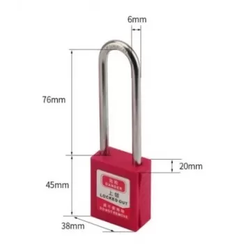 6mm Dia Shackle Stainless Steel ABS Safety Lockout Tagout Padlock ss Long Shackle