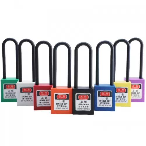 76mm steel shackel Plastic body Safety Padlock Lockout with Same Key with Different Key