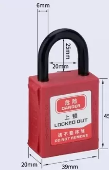 OEM 25mm Nylon Short Shackle safety padlock lockout Lockout Tagout Manufacturing